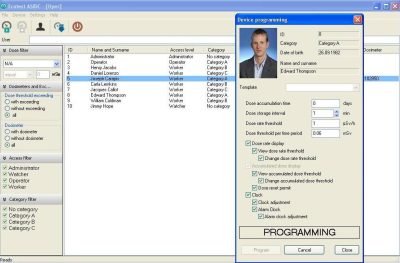 Software for automated system of individual dosimetry control ASIDC Ecotest